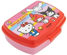 Juokinga plastikinė sumuštinių dėžutė „Hello Kitty“ ir draugai