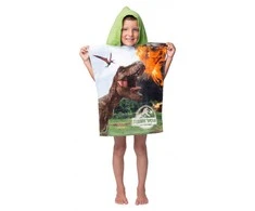 Poncho vaikams 50x115 Park Jurajski dinozaury 7615 ręcznik su kapturem dziecięce Jurassic World Park