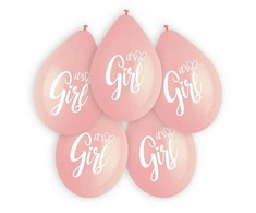 Kabantys balionai „Baby It's a Girl“, 5 vnt. 13 colių (30 cm)