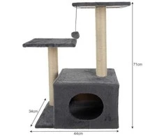 Kačių namelis 71 cm pilkas