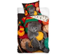 Kačių patalynės užvalkalas iš „Animals Yarn“ 140–200 cm, 70–90 cm