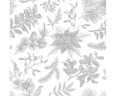 Kalėdinės botaninės sidabrinės servetėlės, 33 x 33 cm, 20 vnt. pakuotėje
