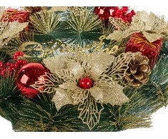 Kalėdinis vainikas su dekoracijomis, 40 cm
