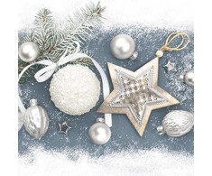Kalėdinės elegantiškos servetėlės „Baubles“, 20 vnt. pakuotė, 33 x 33 cm