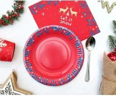 GoDan Let It Snow popierinės lėkštės 18cm 6vnt