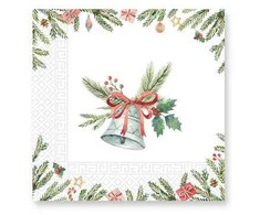 Kalėdinės servetėlės „Jingle Bells“ 20 vnt., 33 x 33 cm