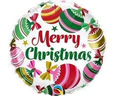 GoDan Balon foliowy 18" QL RND Christm.Ornam_Stars 50149