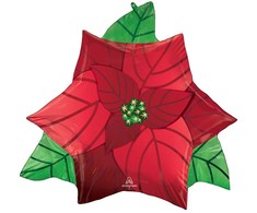 Kalėdinis folijos balionas „Poinsettia“, 66 cm