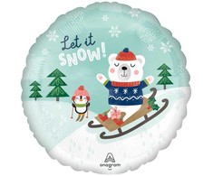 Amscan Let It Snow folijos balionas, 43 cm