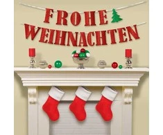 Kalėdinis Frohe Weihnachten popierinis ženklas 365 cm