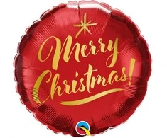 GoDan Balon foliowy 18" QL RND ChristmGold ScriptR.98447