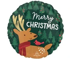 Amscan Rensdyr folieballon Merry Christmas