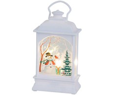 Kalėdinis LED žibintas su vitražu, 14x7x4 cm