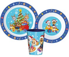 Kalėdinių stalo įrankių rinkinys „Paw Patrol“, mikroplastiko, su 260 ml puodeliu
