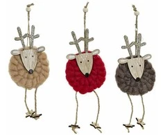 Kalėdų papuošalai DKD Home Decor Poliesteris Medžio Šiaurės elnias (3 pcs) (8 x 3 x 26 cm)