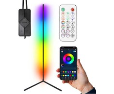 Pakabinamas šviestuvas Kampinė LED grindų lempa RGB su programėle 150 cm