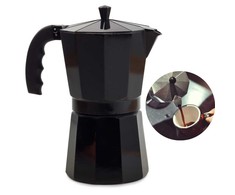 Verk Kavinukas Moka 600 ml, 12 puodelių, juodas blizgus
