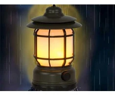 LED stovyklavimo lempa su akumuliatoriumi