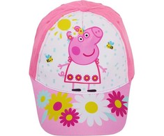 Kepurė Peppa Pig vaikiška beisbolo kepuraitė su gėlėmis ir rožinėmis spalvomis, 54 cm