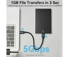 Vention 2.5 Inch SATA Hard Drive Enclosure (USB 3.0 Micro-B) Juodas