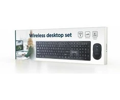 Gembird KBS-WCH-04 Wireless desktop set (klaviatūra + pelė), juodas, US-išdėstymas