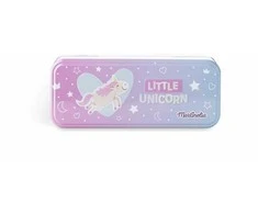 MARTINELIA Little Unicorn rinkinys Tin Case 3 Levels,11 akių šešėlių, 11 lūpų blizgių, 2 aplikatoriai, lipdukai, 2 plaukų gumytės, 2 segtukai