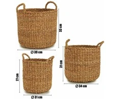 Gift Decor Krepšių rinkinys Ruda Ašuotenė (3 Dalys)