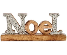 Krist+ Dekoratyvinė figūrėlė Noel Blizgučiai 6,5 x 10 x 25 cm Sidabras Medžio