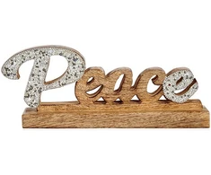 Krist+ Dekoratyvinė figūrėlė Peace Blizgučiai 6 x 13 x 31 cm Sidabras Medžio