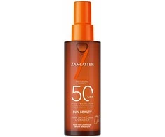 „Lancaster Sun Beauty Fast Tan Optimizer Satin Dry Oil“ – greito įdegio optimizatorius, pasižymintis dideliu SPF50 poveikiu, 150 ml