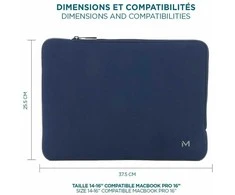 Krepšys Mobilis Mobilis 049022 torba na laptop 40,6 cm (16") Dėklas kieszeniowe Pilka, Granatowy (marynarski)