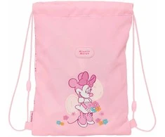 Safta Kuprinė su virvutėmis Minnie Mouse Baby Rožinė 26 x 34 x 1 cm
