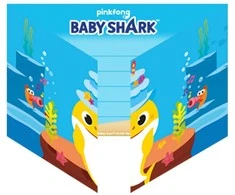Usorteret Baby Shark invitationer, 8 stk.