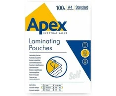 A4 laminavimo folija 125 mikronai Apex medium FELLOWES 6003501