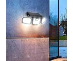 Lauko šviestuvas su saulės baterijomis ir judesio jutikliu, atsparus vandeniui, 100 LED