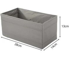 Drabužių dėklas iš poliesterio, 28x14x13 cm, pilkas