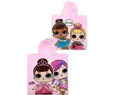 L.O.L Surprise Poncho vaikams 55x110 LOL 4888 L.O.L. laleczki w kuli surprise confetti rožinė jasne ręcznik su kapturem