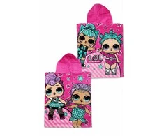 L.O.L Surprise Poncho vaikams 60x110 LOL 0048 L.O.L. laleczki w kuli surprise confetti rožinė jasne ręcznik su kapturem
