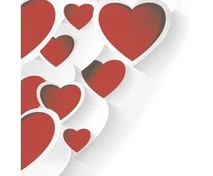 „Love 3D Hearts“ servetėlių pakuotė, 20 vnt., 33 x 33 cm