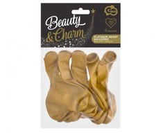 GoDan Balloons BeautyxCharm, Platinum Gold Hearts 12"/ 6 vnt. Godan