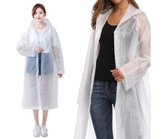 Lietpaltis su gobtuvu EVA 120 cm baltas