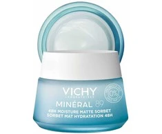 Vichy Minéral 89 48H Face Moisture Matte Sorbet drėkinantis veido gelis riebiai ir mišriai odai, 50 ml