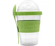 Maisto indas, užkandžių laikiklis su dangteliu ir šaukšteliu 500 ml