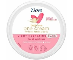 Dove Light Hydrating Kreminis Cara Cuerpo y Manos, 250 ml