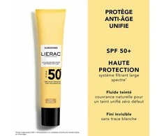Lierac Paris Lierac Sunissime The Tinted Velvety Sun Fluid SPF 50+ tonizuojamasis fluidas, 40 ml