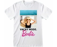 Marškinėliai su trumpomis rankovėmis Barbie Vacay Mode Balta Abiejų lyčių
