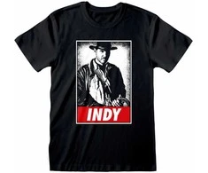 Marškinėliai su trumpomis rankovėmis Indiana Jones Indy Juoda Abiejų lyčių
