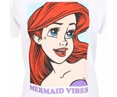 Marškinėliai su trumpomis rankovėmis The Little Mermaid Mermaid Vibes Balta Abiejų lyčių