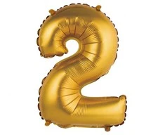GoDan Balon foliowy Cyfra2 auksinė mat 35cm BC-AZL2 08828