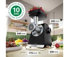 Bosch MFWS640B Serija 6, Mėsmalė, MultiPower, 2100 W, Juoda, sidabrinė metalo